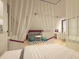 Pokój nastolatki - Duży biały pokój dziecka dla nastolatka dla chłopca dla dziewczynki, styl nowoczesny - zdjęcie od Atelier Art&Design