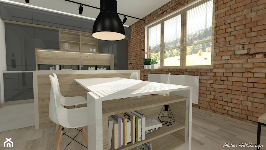 Salon z kuchnią nowoczesny - Średnia szara jadalnia jako osobne pomieszczenie, styl nowoczesny - zdjęcie od Atelier Art&Design