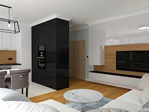 Mieszkanie Legnica 2 - Średni biały szary salon z kuchnią z jadalnią, styl nowoczesny - zdjęcie od Atelier Art&Design