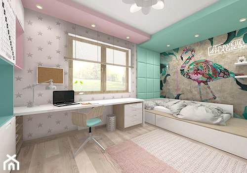 Projekt parteru w domu jednorodzinnym - Średni szary zielony pokój dziecka dla dziecka dla nastolatka dla chłopca dla dziewczynki, styl nowoczesny - zdjęcie od Atelier Art&Design