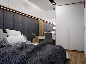 Mieszkanie 53m2 Bemowo - Mała biała sypialnia, styl nowoczesny - zdjęcie od DEDEKO