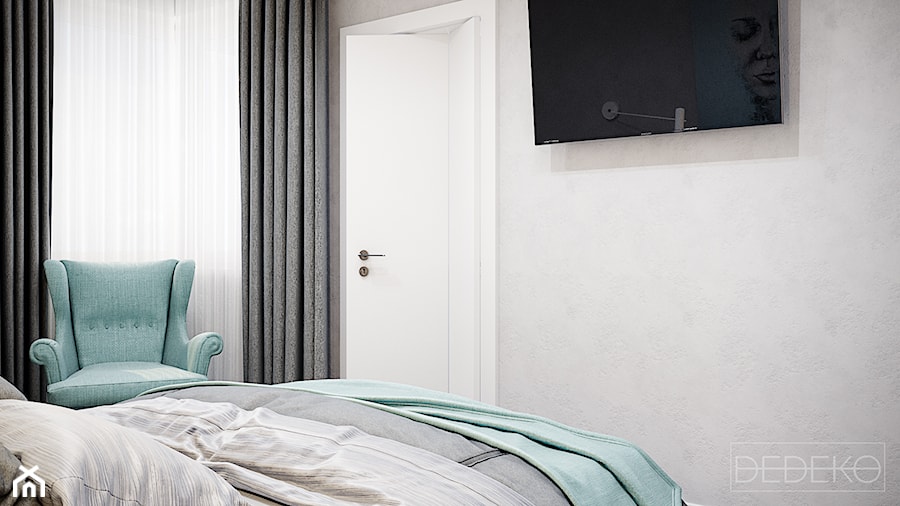 Segment 126m2 Siedlce - Mała szara sypialnia, styl nowoczesny - zdjęcie od DEDEKO