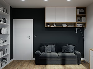 Dom Warszawa Wawer - Średnie z sofą białe czarne biuro, styl nowoczesny - zdjęcie od DEDEKO