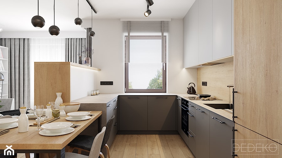 Mieszkanie 73m2 Woronicza - Kuchnia, styl nowoczesny - zdjęcie od DEDEKO