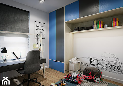 Mieszkanie os. Wilno - Mały szary pokój dziecka dla nastolatka dla chłopca dla dziewczynki, styl nowoczesny - zdjęcie od DEDEKO