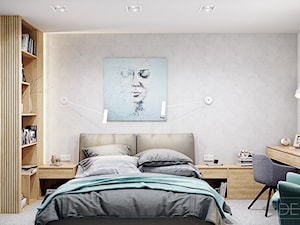 Segment 126m2 Siedlce - Średnia szara sypialnia, styl nowoczesny - zdjęcie od DEDEKO