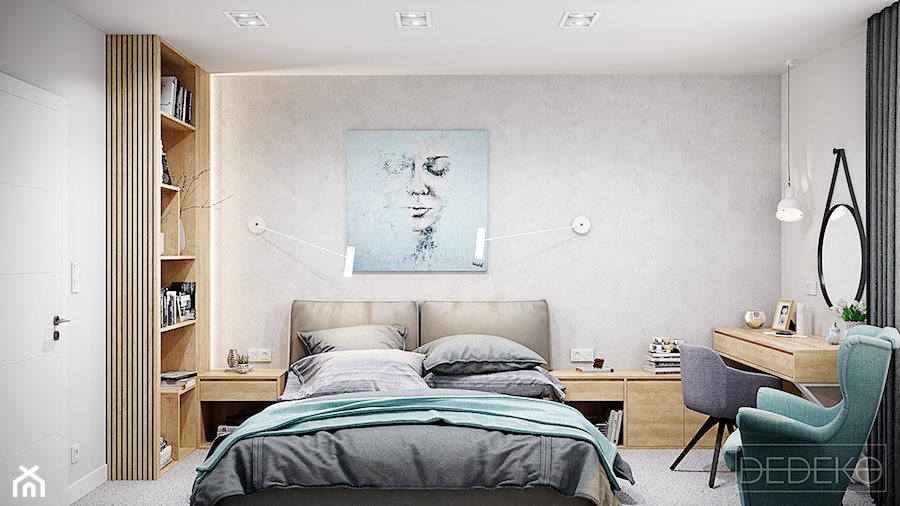 Segment 126m2 Siedlce - Średnia szara sypialnia, styl nowoczesny - zdjęcie od DEDEKO