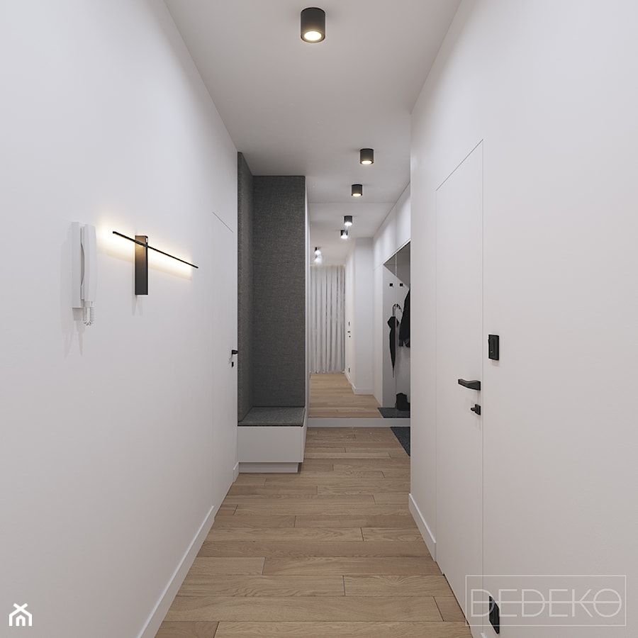 Mieszkanie Kresów Wschodnich - Hol / przedpokój, styl minimalistyczny - zdjęcie od DEDEKO