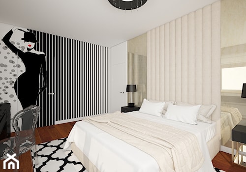 DOM W STYLU NEW YORK - Średnia szara z biurkiem sypialnia - zdjęcie od MyWay Design