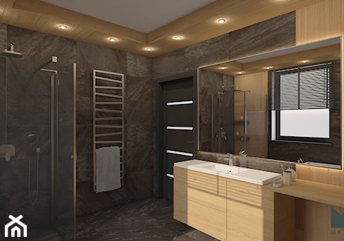 Projekt łazienki w czarnym wydaniu - zdjęcie od MyWay Design