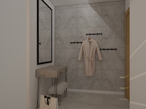 projekt mieszkania w skandynawskim stylu - Mały z wieszakiem biały szary hol / przedpokój, styl skandynawski - zdjęcie od MyWay Design