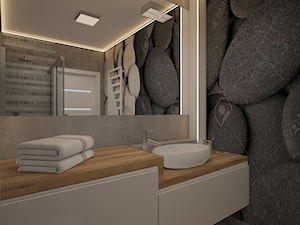 Projekt wnętrz domu - Średnia bez okna z lustrem łazienka, styl nowoczesny - zdjęcie od MyWay Design