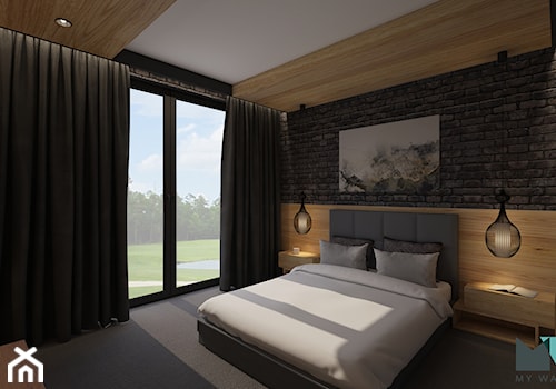 Projekt sypialni w czarnym wydaniu - zdjęcie od MyWay Design
