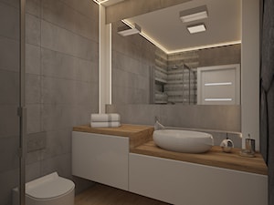 Projekt wnętrz domu - Średnia na poddaszu bez okna z lustrem łazienka, styl nowoczesny - zdjęcie od MyWay Design
