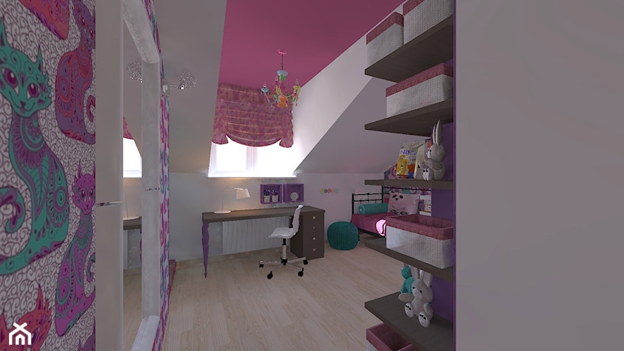 pokój nastolatki z amarantem - Pokój dziecka, styl nowoczesny - zdjęcie od MyWay Design