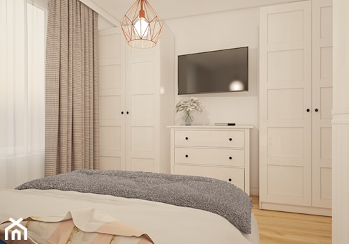 projekt mieszkania w skandynawskim stylu - Średnia biała sypialnia, styl skandynawski - zdjęcie od MyWay Design