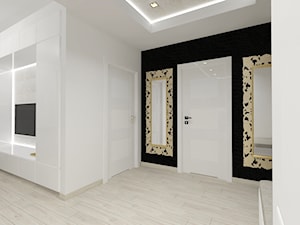 projekt mieszkania w czerni i złocie - Hol / przedpokój, styl glamour - zdjęcie od MyWay Design