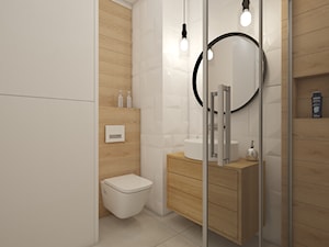 projekt mieszkania w skandynawskim stylu - Mała bez okna z punktowym oświetleniem łazienka, styl skandynawski - zdjęcie od MyWay Design