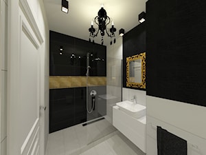 projekt mieszkania w czerni i złocie - Łazienka, styl glamour - zdjęcie od MyWay Design