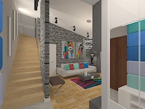 Penthouse w nowoczesnym stylu - Średni szary hol / przedpokój, styl nowoczesny - zdjęcie od MyWay Design