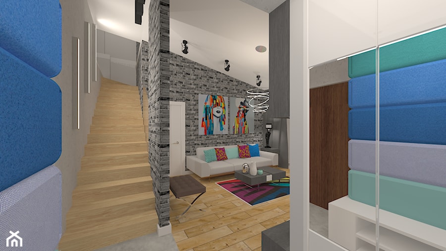 Penthouse w nowoczesnym stylu - Średni szary hol / przedpokój, styl nowoczesny - zdjęcie od MyWay Design