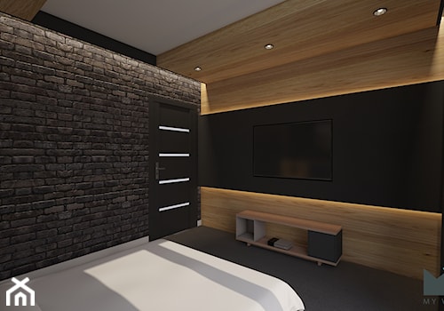 Projekt sypialni w czarnym wydaniu - zdjęcie od MyWay Design
