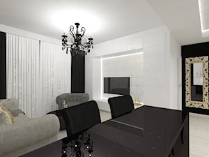 projekt mieszkania w czerni i złocie - Salon, styl glamour - zdjęcie od MyWay Design