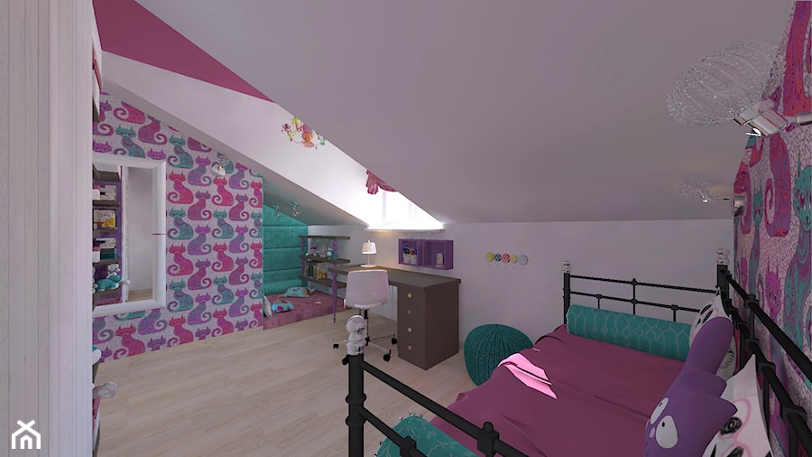 pokój nastolatki z amarantem - Pokój dziecka, styl nowoczesny - zdjęcie od MyWay Design