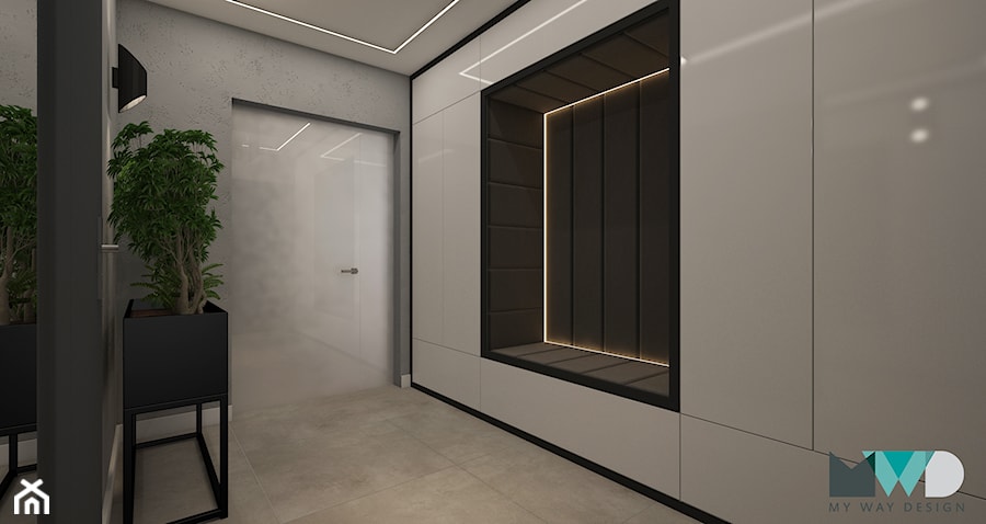Projekt wnętrz domu - Średni szary hol / przedpokój, styl nowoczesny - zdjęcie od MyWay Design