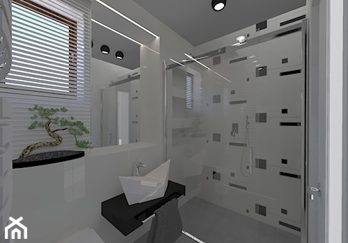 Penthouse w nowoczesnym stylu - Mała z lustrem z punktowym oświetleniem łazienka z oknem - zdjęcie od MyWay Design