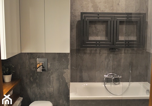 Realizacja łazienk w Będzinie - Średnia na poddaszu bez okna łazienka, styl nowoczesny - zdjęcie od Hirszberg Pracownia Architektoniczna