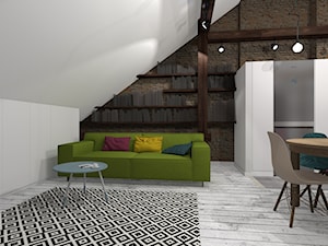 Projekt loftu w Poznaniu - Salon, styl nowoczesny - zdjęcie od Hirszberg Pracownia Architektoniczna