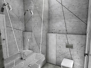 projekt loftu w Łodzi - Mała bez okna z lustrem z punktowym oświetleniem łazienka, styl industrialny - zdjęcie od Dekoncept