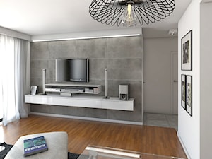betonowy chaos - Średni biały szary salon, styl minimalistyczny - zdjęcie od Dekoncept