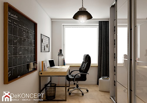 beton & drewno - Małe białe biuro - zdjęcie od Dekoncept
