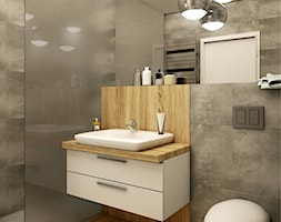 beton & drewno - Średnia bez okna z marmurową podłogą łazienka - zdjęcie od Dekoncept - Homebook