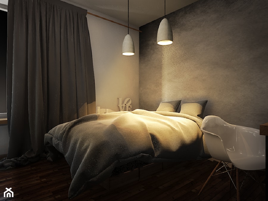 projekt apartamentu we Wrocławiu - Sypialnia, styl minimalistyczny - zdjęcie od Dekoncept