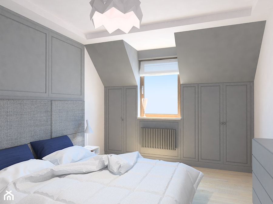 projekt mieszkania we Wrocławiu 1 - Sypialnia, styl minimalistyczny - zdjęcie od Dekoncept
