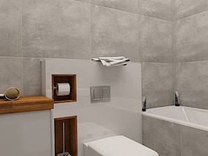 wnętrze z pazurem - Mała bez okna łazienka, styl minimalistyczny - zdjęcie od Dekoncept