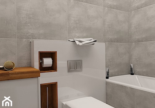 wnętrze z pazurem - Mała bez okna łazienka, styl minimalistyczny - zdjęcie od Dekoncept