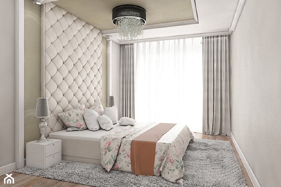 GLAMOUR - Średnia szara sypialnia, styl glamour - zdjęcie od Dekoncept