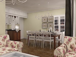 GLAMOUR - Średnia beżowa biała jadalnia w salonie, styl nowoczesny - zdjęcie od Dekoncept