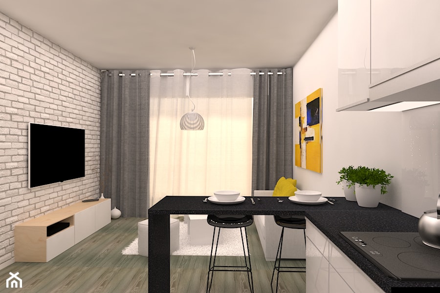 projekt mieszkania we Wrocławiu o powierzchni 48 mkw - Kuchnia, styl minimalistyczny - zdjęcie od Dekoncept