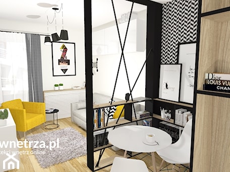 Aranżacje wnętrz - Salon: Kawalerka na wynajem - Salon, styl nowoczesny - e-wnetrza.pl. Przeglądaj, dodawaj i zapisuj najlepsze zdjęcia, pomysły i inspiracje designerskie. W bazie mamy już prawie milion fotografii!