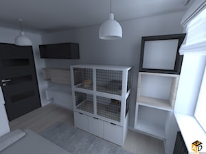 mieszkanie 55m2 łomża - Mały biały pokój dziecka dla nastolatka dla chłopca dla dziewczynki, styl minimalistyczny - zdjęcie od Interior Design A3D Architekci Krzysztof Gruszfeld