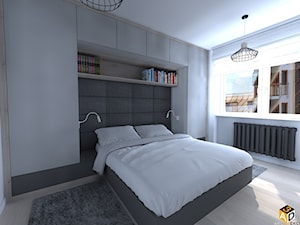 mieszkanie 55m2 łomża - Średnia biała sypialnia, styl minimalistyczny - zdjęcie od Interior Design A3D Architekci Krzysztof Gruszfeld