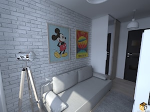 mieszkanie 55m2 łomża - Mały szary pokój dziecka dla nastolatka dla chłopca dla dziewczynki, styl minimalistyczny - zdjęcie od Interior Design A3D Architekci Krzysztof Gruszfeld