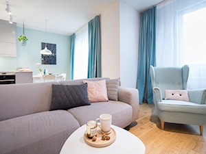 Mieszkanie w stylu moadesign - Średni biały salon z kuchnią z jadalnią, styl skandynawski - zdjęcie od MOA design