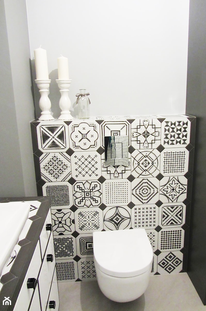 Łazienka czarno-biała - Mała łazienka, styl nowoczesny - zdjęcie od MOA design