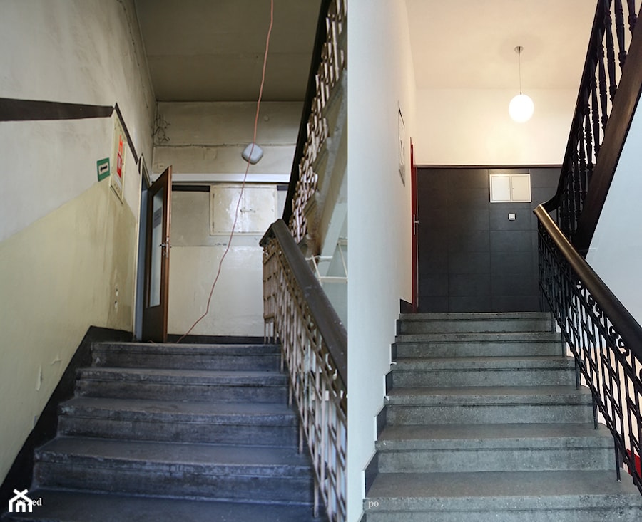 metamorfoza klatki schodowej w budynku pofabrycznym / Łódź - Wnętrza publiczne, styl minimalistyczny - zdjęcie od Awer Design